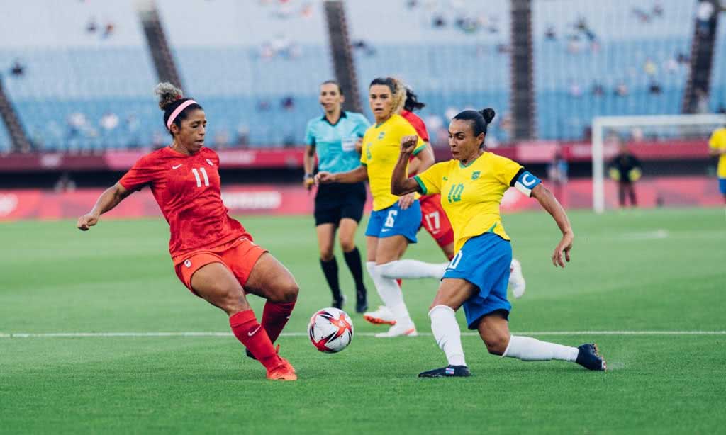 Brasil é eliminado pelo Canada nas quartas de final no futebol feminino