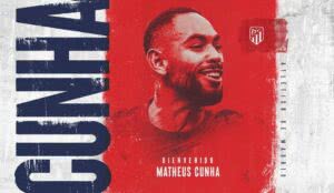 Matheus Cunha é anunciado como novo reforço do Atlético de Madrid