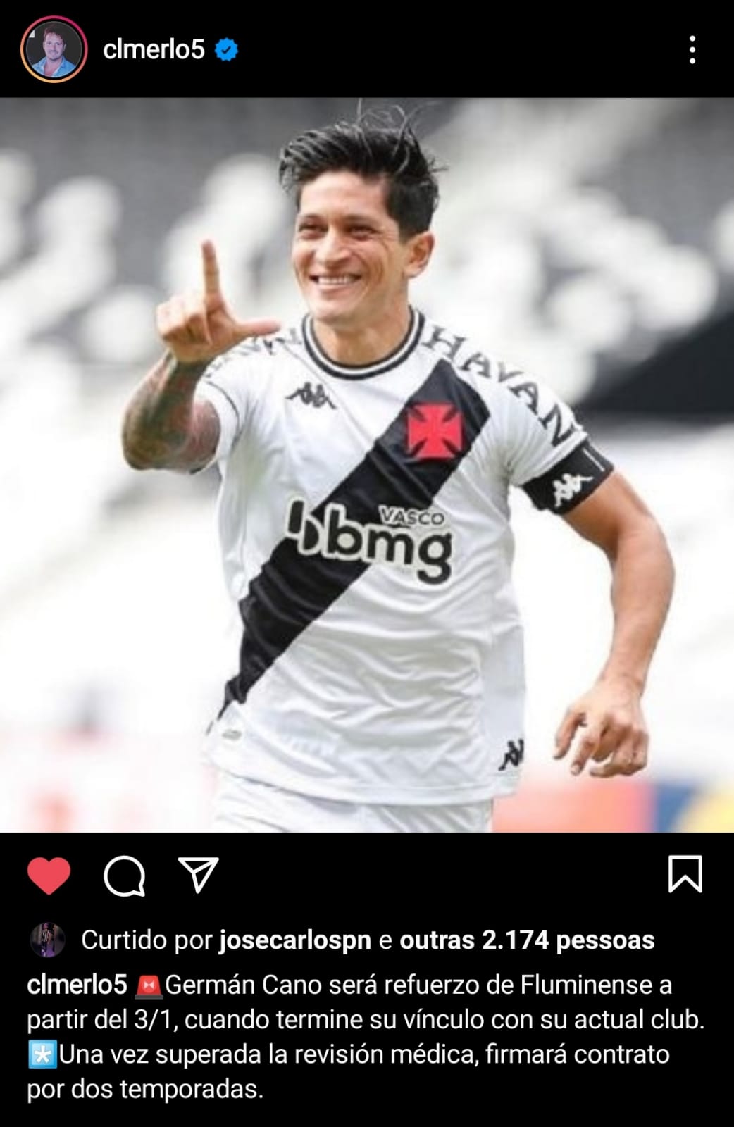 Fluminense próximo de anunciar Germán Cano