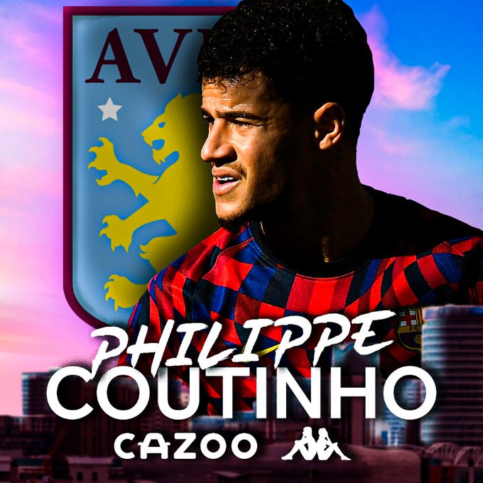 Aston Villa anuncia Philippe Coutinho, que chega por empréstimo