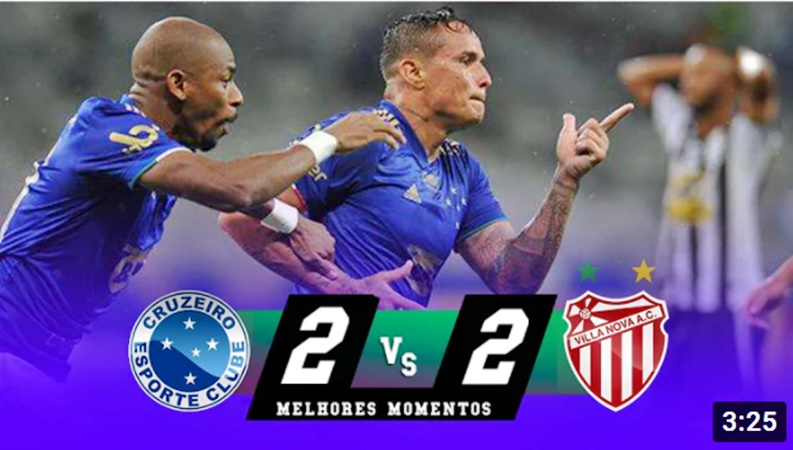 Gols de Cruzeiro e Villa Nova (2 x 2) e melhores momentos do jogo pelo Campeonato Mineiro