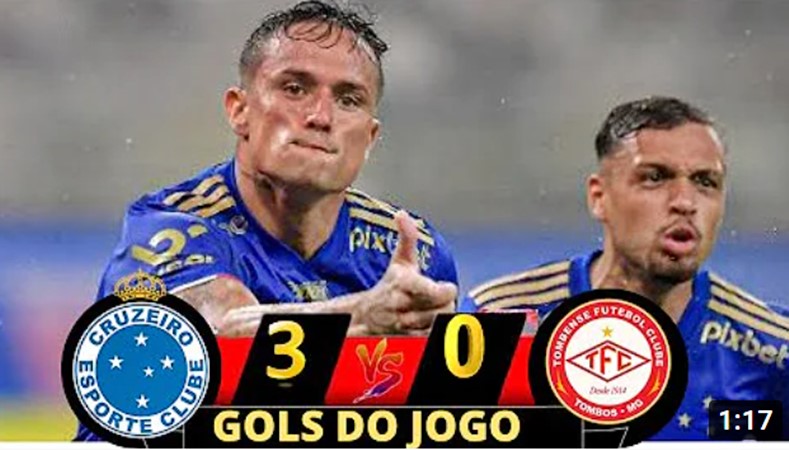 Gols do Cruzeiro na vitória sobre o Tombense: Raposa faz 3 x 0 e lidera o Campeonato Mineiro