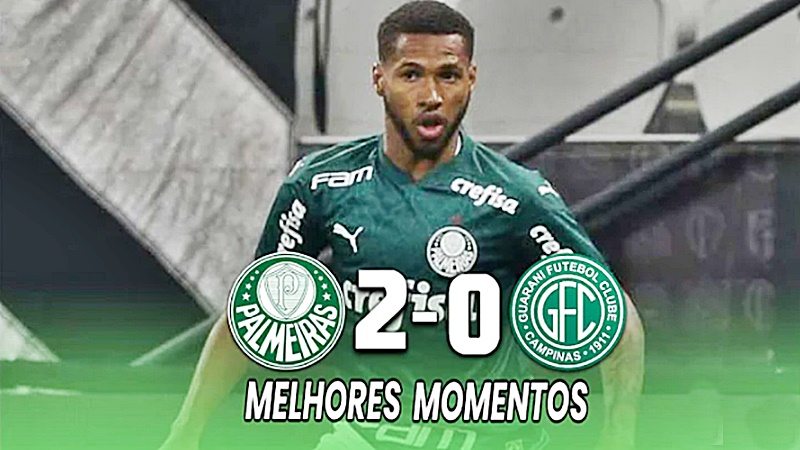 Gols de Palmeiras x Guarani neste domingo: Verdão vence por 2 x 0 e segue invícto no Paulistão