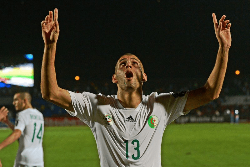 Slimani se tornou o melhor marcador da seleção da Argélia
