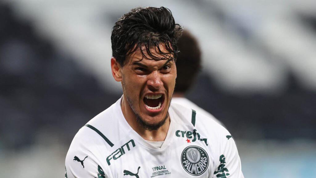 gustavo gomez vibrando pelo palmeiras