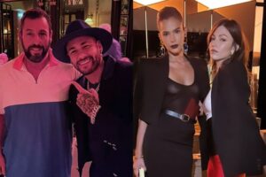 Neymar aparece sem namorada em evento ao lado de Bruna Marquezine