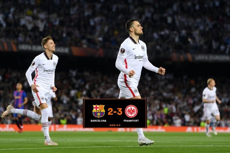 Gols de Barcelona x Frankfurt: Barça perde em casa e é eliminado da Europa League
