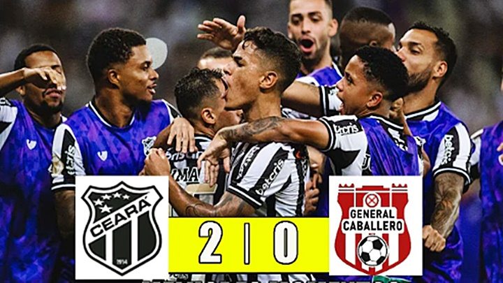 Gols de Ceará x General Caballero na Sul-Americana: Vozão vence por 2 x 0 e lidera o Grupo G