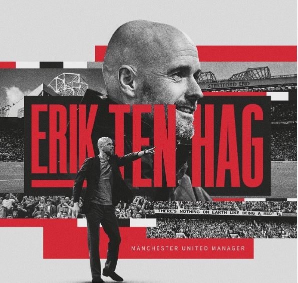 Mesmo já acertado há algum tempo, anúncio oficial de Erik ten Hag aconteeu nesta quinta-feira (21). (Foto: Reprodução)