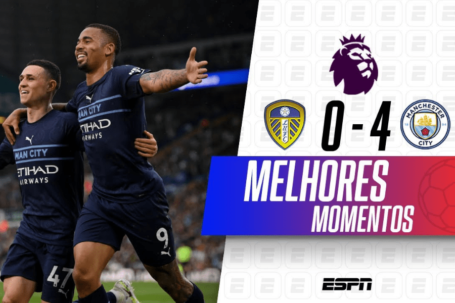 Melhores momentos- Leeds x Manchester City: Gabriel Jesus e Fernandinho marcam gol em goleada