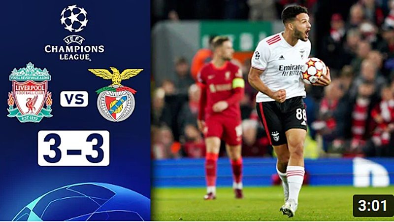 Gols de Liverpool x Benfica: com empate em 3 x 3 o Liverpool vai às semifinais da Liga dos Campeões