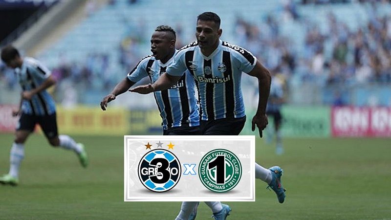 Gols de Grêmio x Guarani: Tricolor vence por 3 x 1 com ‘hat-trick’ de Diego Sousa na Série B