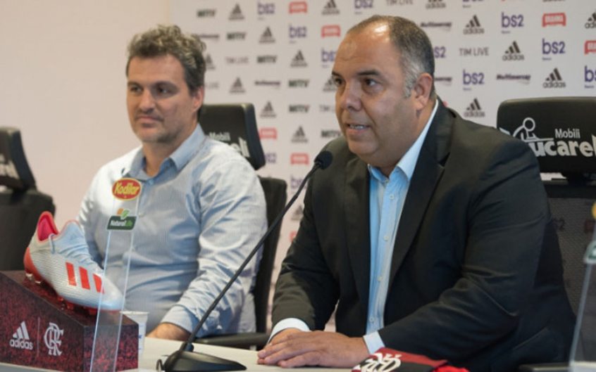 Marcos Brás e Bruno Spindel durante coletiva de imprensa