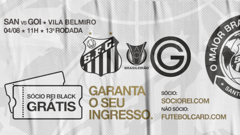 Ingressos para Santos x Coritiba: como comprar online para o jogo do Brasileirão