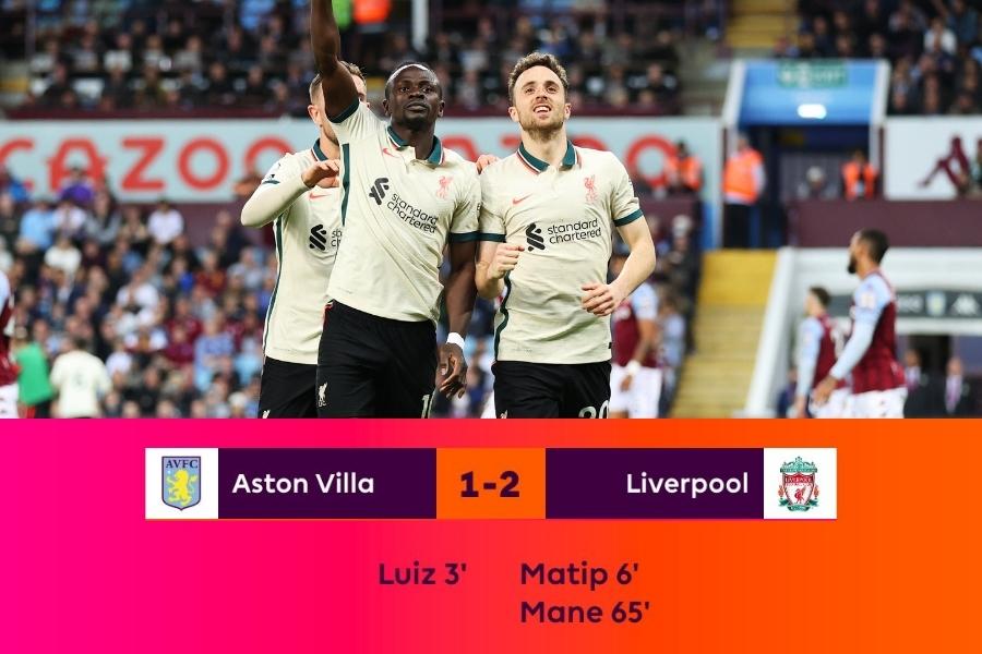 Gols de Aston Villa x Liverpool: Brasileiro coloca Villa na frente, mas Mané vira para os Reds