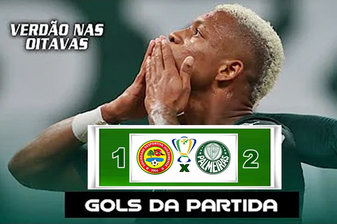 Melhores momentos e gols da partida entre Palmeiras 2 x 1 Juazeirense pela Copa do Brasil