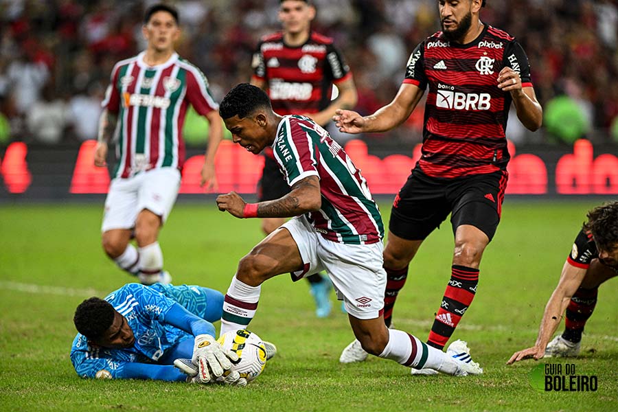 Hugo Souza fechou o gol contra o Flu e garantiu a vitória do Flamengo neste domingo (29). (Foto: Reprodução)