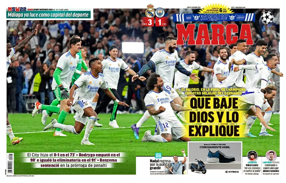 Jornais da Europa exaltam Rodrygo, Benzema, Vini Jr após vitória do Real Madrid na Champions