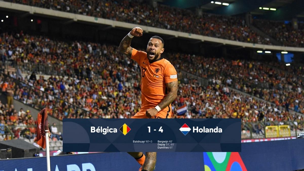 Bélgica x Holanda gols Holandeses goleiam por 4-1 na Liga das Nações