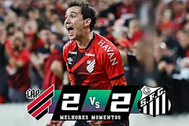 Gols de Athletico Paranaense 2 x 2 Santos pela nona rodada do Campeonato Brasileiro neste sábado