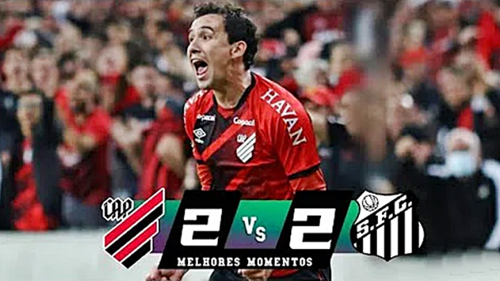 Gols de Athletico Paranaense 2 x 2 Santos pelo Campeonato Brasileiro