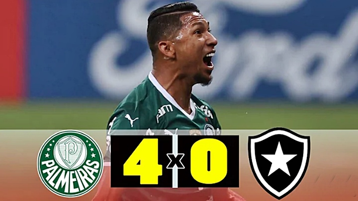 Gols de Palmeiras x Botafogo - Verdão domina e abate o Botafogo com goleada de 4 x 0 no Allianz