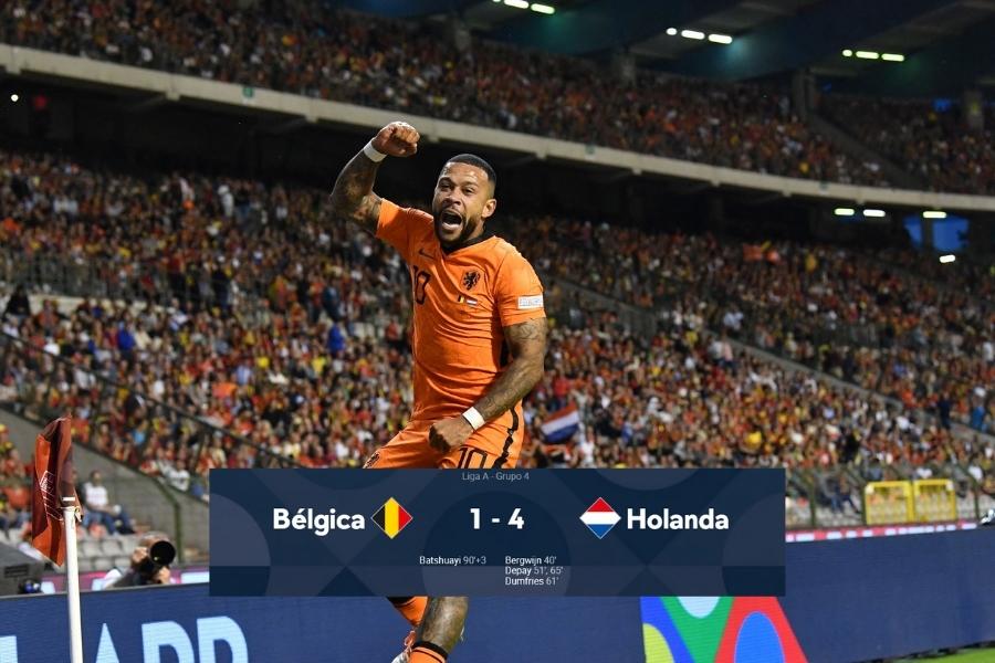 Bélgica x Holanda gols Holandeses goleiam por 4-1 na Liga das Nações