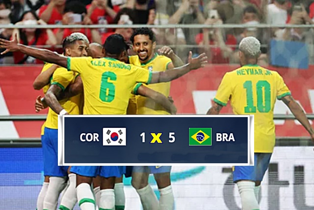 Melhores momentos e gols de Coreia do Sul 1 x 5 Brasil amistoso da Seleção Brasileira