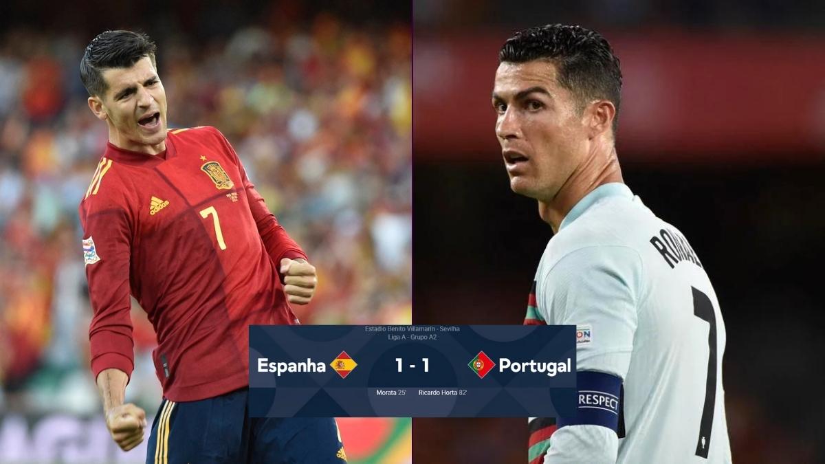 Espanha x Portugal melhores momentos: Morata marca belo gol, mas CR7 sai do banco e Portugal empata na Liga das Nações