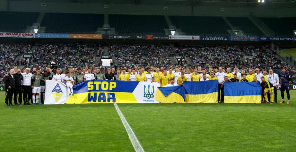 Vídeo: Jogadores da Ucrânia entram com bandeira do país emocionados em confronto diante da Escócia