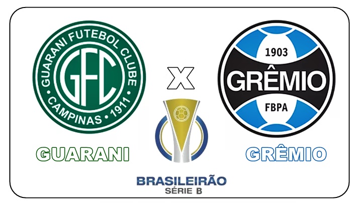 Guarani x Grêmio ao vivo nesta sexta-feira, 05 de agosto, pela 22ª rodada da Série B do Campeonato Brasileiro