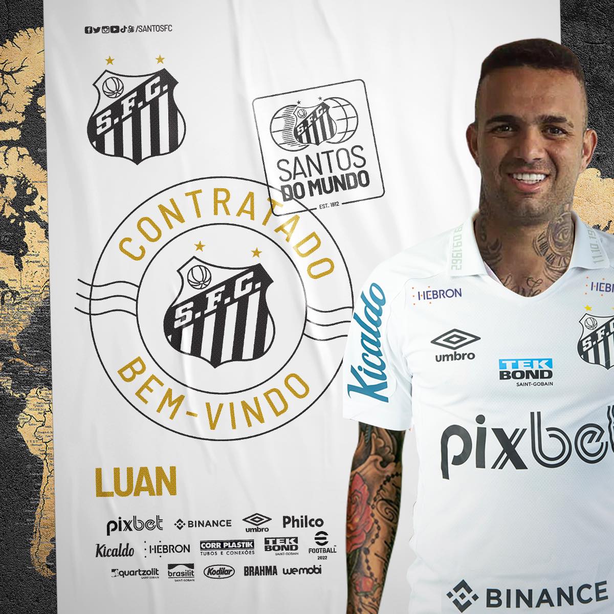 Luan é anunciado como novo reforço do Santos