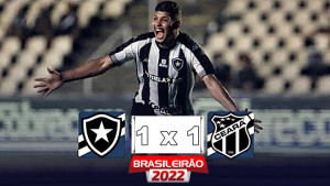 Gols de Botafogo x Ceará: cariocas saem na frente mas cedem empate para o Vozão