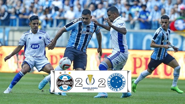 Gols de Grêmio x Cruzeiro: empate em 2 x 2 na Arena foi marcado por brigas nas arquibancadas
