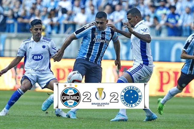 Melhores momentos e gols de Grêmio 2 x 2 Cruzeiro pela Série B do Campeonato Brasileiro