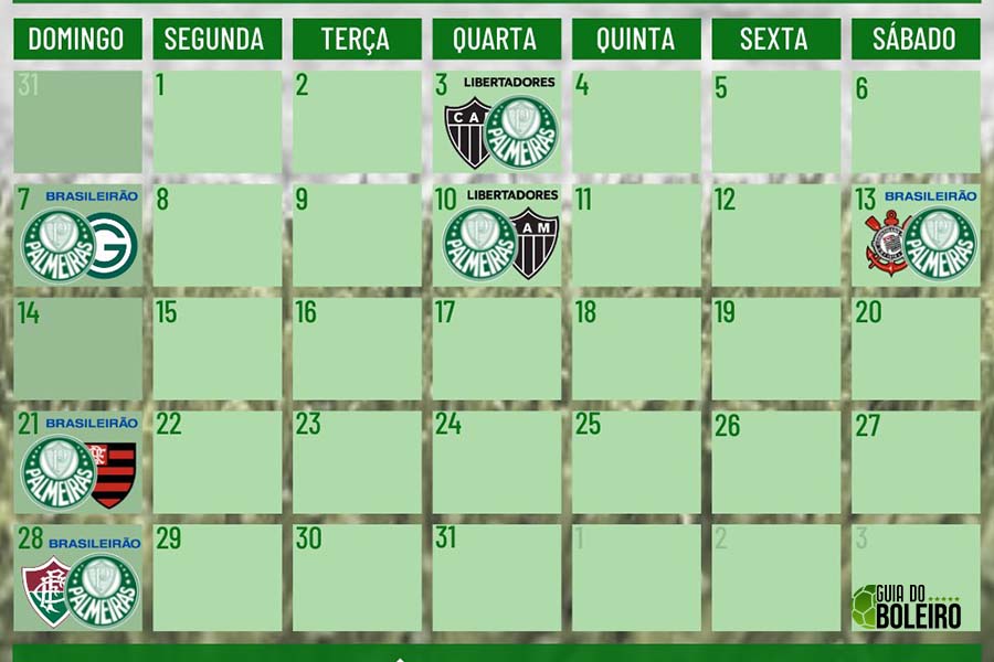 Jogos do Palmeiras em Agosto: Libertadores e clássicos no Brasileirão