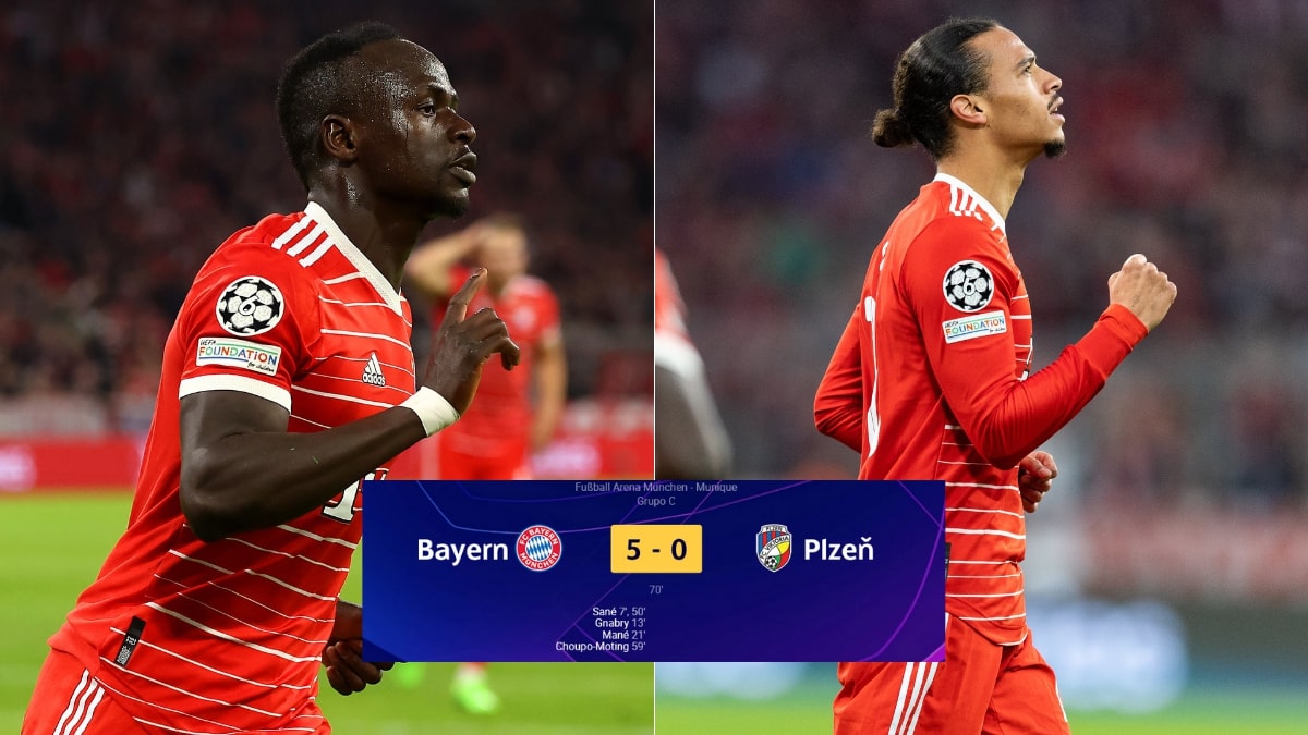 Gols de Bayern de Munique x Viktoria Plzen: Mané e Sané marcam em goleada de 5×0
