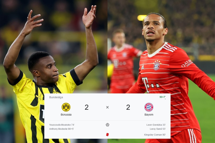 Gols de Borussia Dortmund x Bayern de Munique Em jogo maluco, Dortmund empata aos 49' 