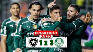 Gols de Botafogo x Palmeiras: Verdão sai atrás mas vira em cima do Botafogo no Nilton Santos