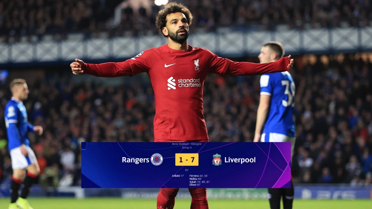 Gols de Rangers x Liverpool: Salah marca 3 em 5 minutos e Firmino faz dois em goleada por 7×1