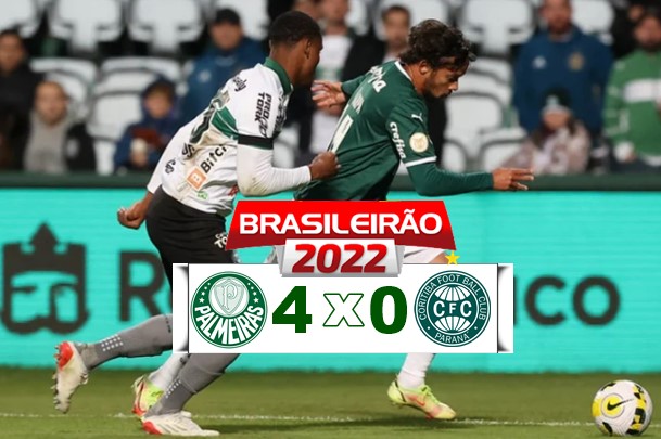 Gols e melhores momentos de Palmeiras 4 x 0 Coritiba pelo Campeonato Brasileiro