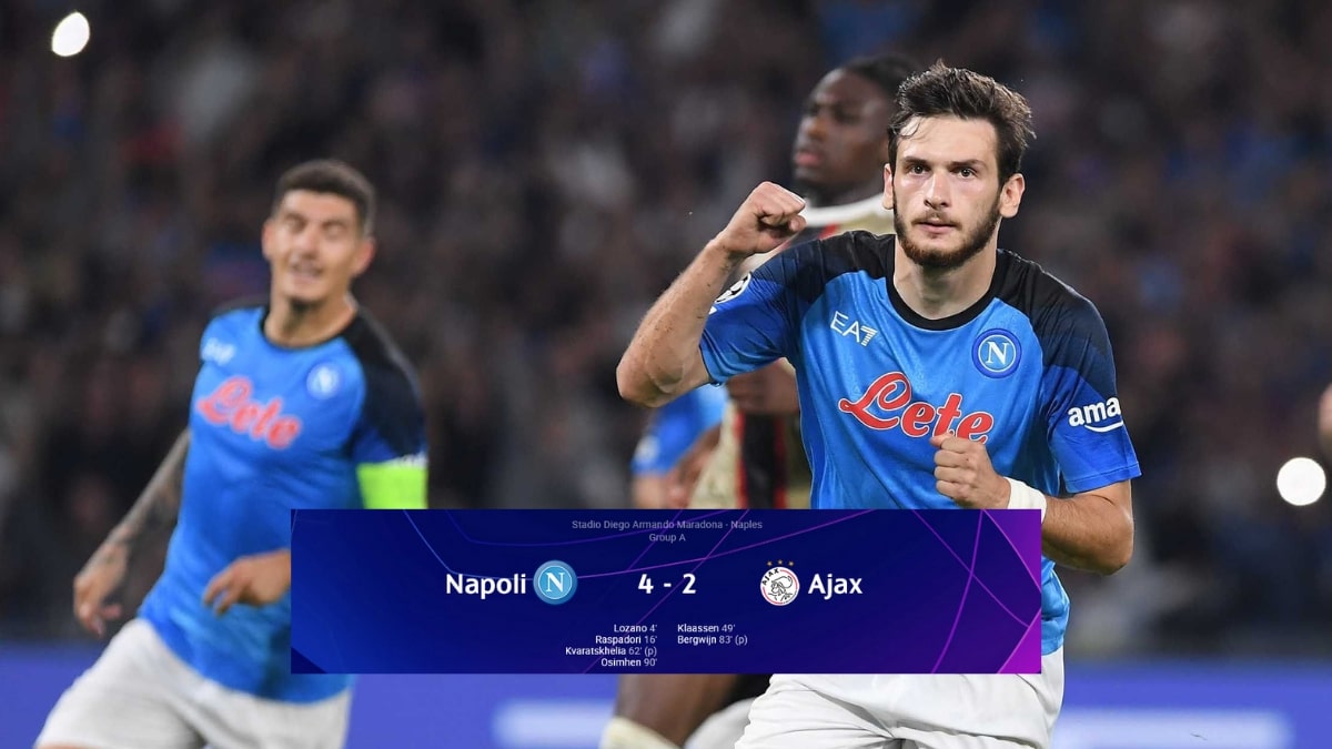 Gols de Napoli x Ajax: Italianos vencem por 4×2 garantem vaga nas Oitavas da Champions