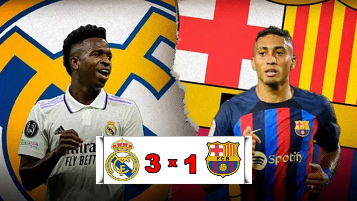 Gols de Real Madrid x Barcelona: Real vence o Barça por 3 x 1 e assume a liderança da LaLiga