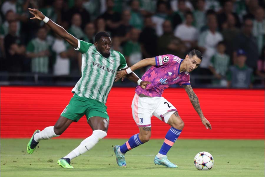 Di María sofreu uma lesão na coxa direita durante partida contra Maccabi Haifa, pela Champions League. (Foto: Reprodução)
