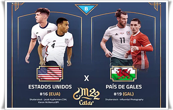 Onde assistir Estados Unidos x País de Gales ao vivo pela Copa do Mundo 2022
