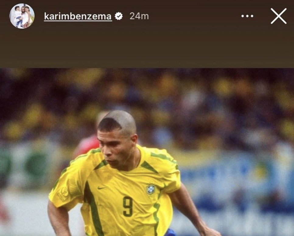 Benzema faz publicação de Ronaldo em seu instagram