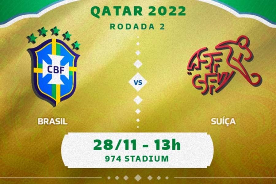 Brasil x Suíça: onde assistir ao vivo ao jogo da Copa 2022 e muito mais. Foto: Divulgação