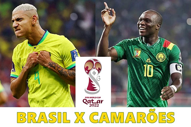 Brasil x Camarões entram em campo nesta sexta-feira, 02, às 16h (de Brasília), pela Copa do Mundo 2022