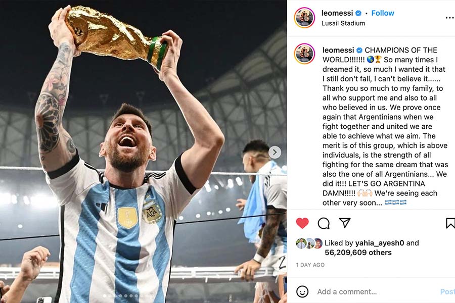 Messi supera CR7 e atinge recorde histórico no Instagram. Foto: Divulgação