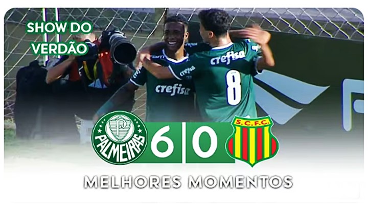 6 x 0! Palmeiras goleia Sampaio Corrêa na Copinha e avança para terceira fase